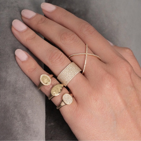 Lefonn Elegant Gold Crossover Ring Size 6 - Picture 2 of 7